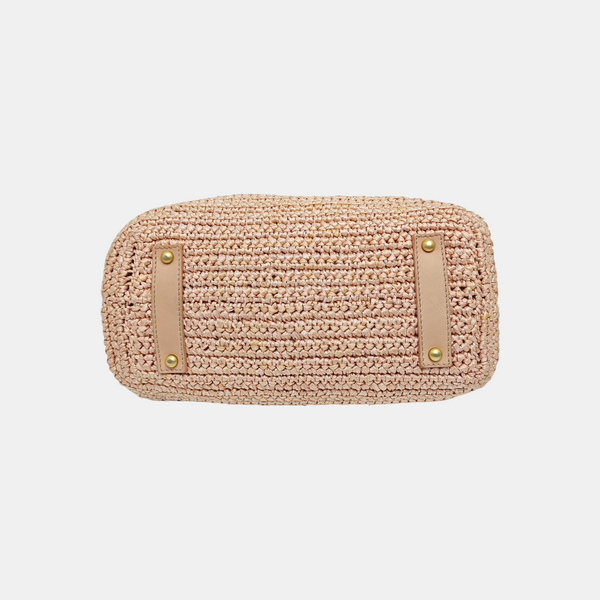 Straw Tote Bag Pink