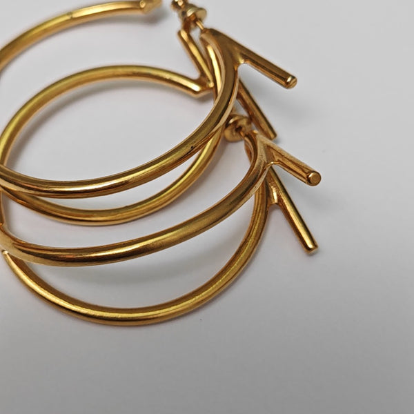 Metal Gold Stud Earrings