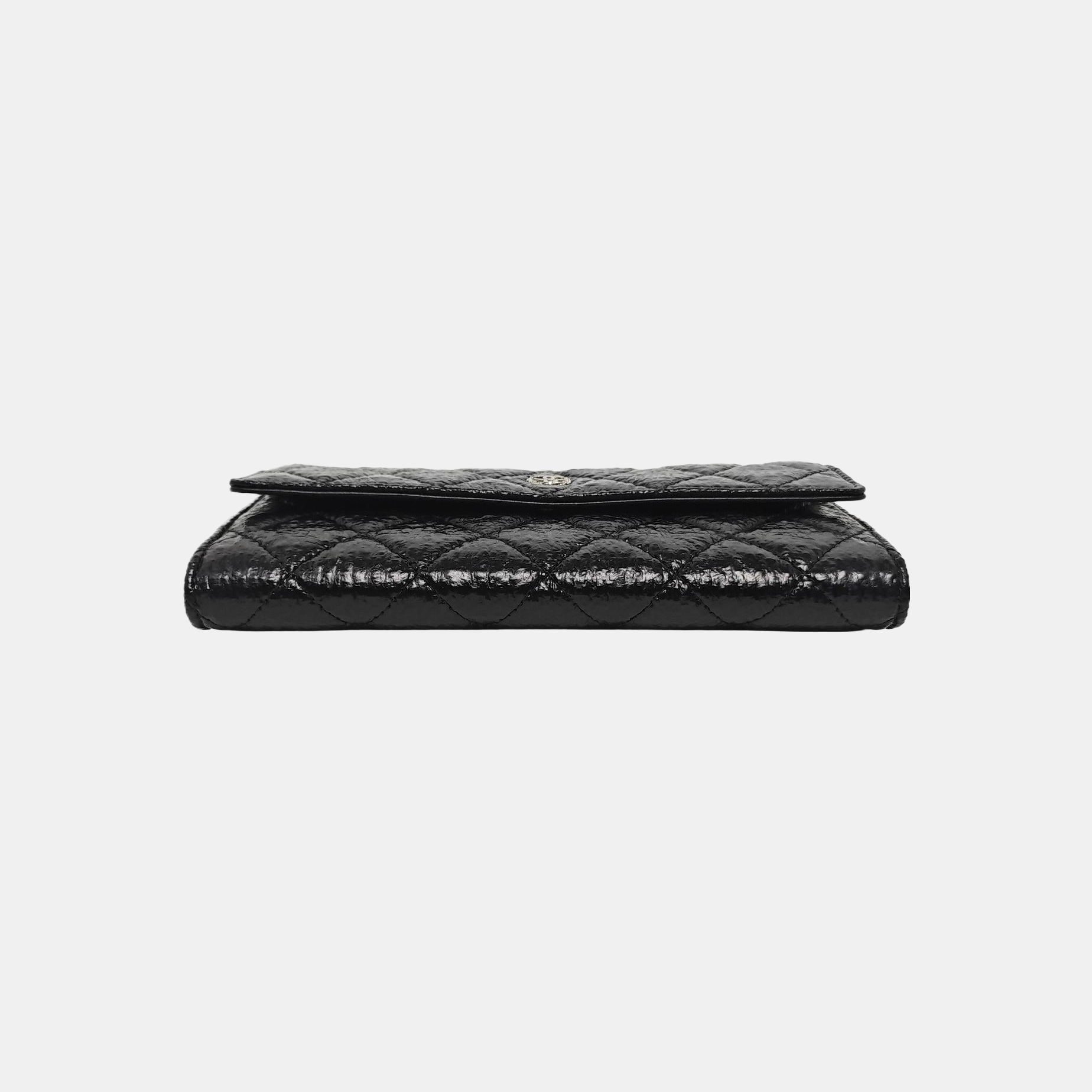 Quilted Calfskin Wallet Black
