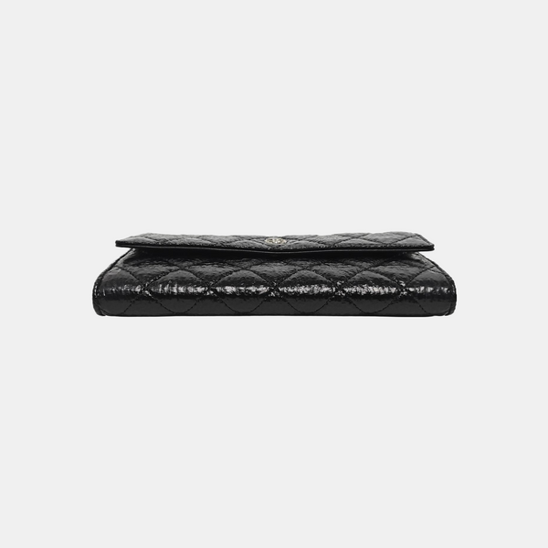 Quilted Calfskin Wallet Black