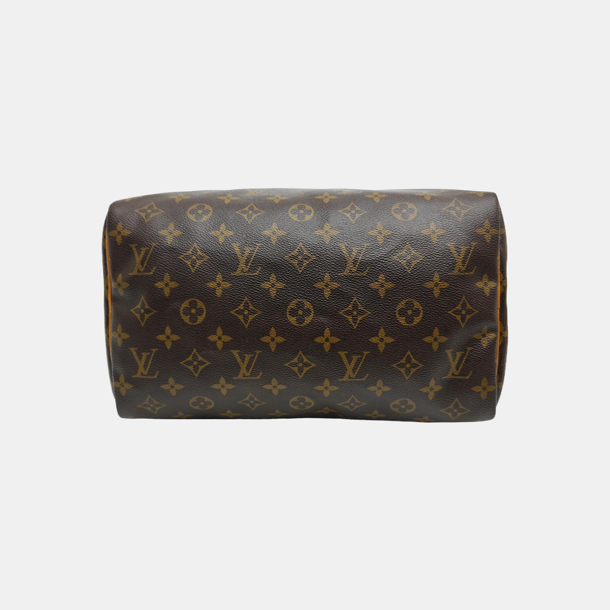 SPEEDY 30 Monogram Coated Canvas Brown