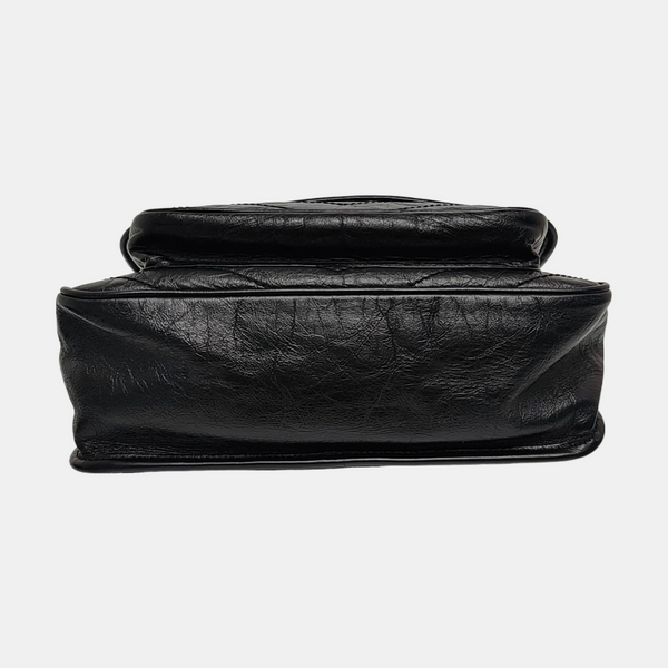 NIKI Medium Chevron Calfskin Black