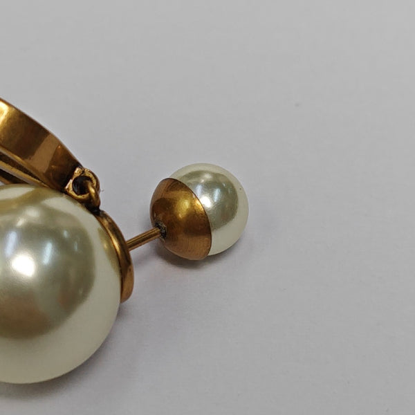 Dior Tribales Metal White Stud Earrings