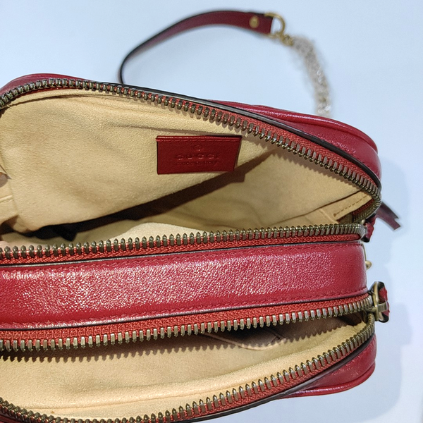 GG Marmont Mini Quilted Calfskin Red