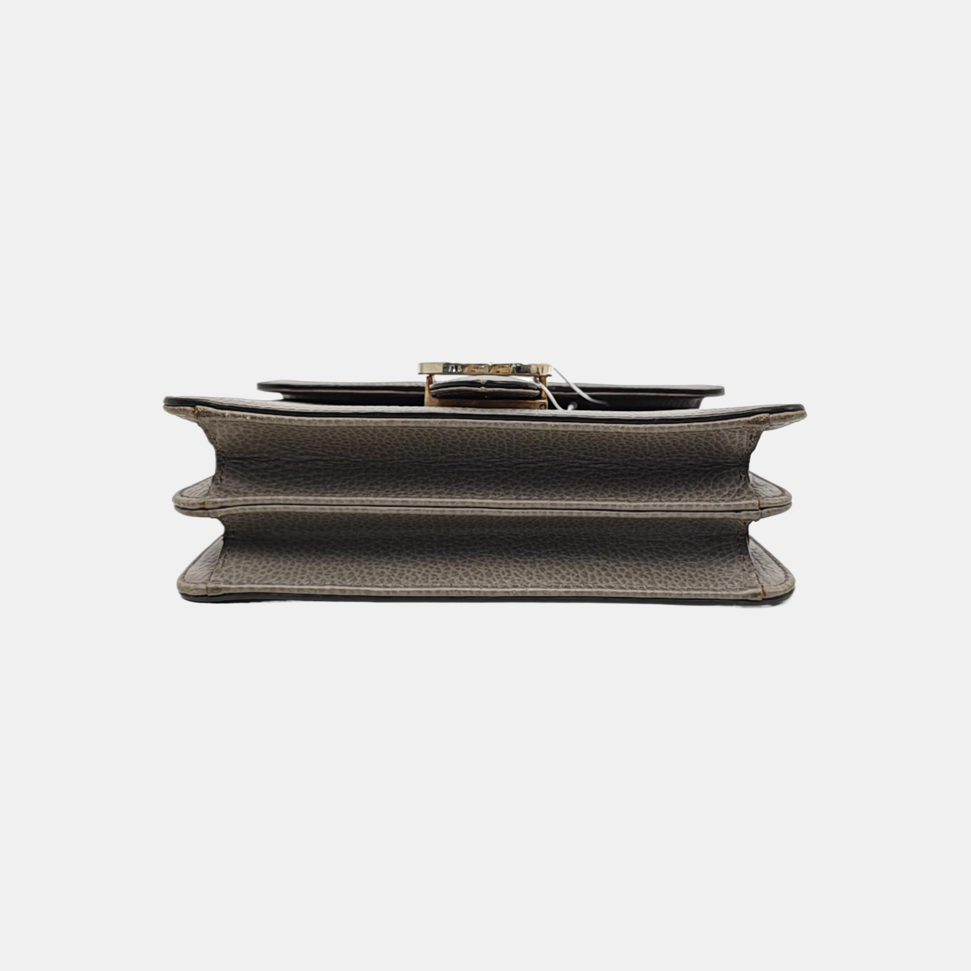 Interlocking G Small Calfskin Gray