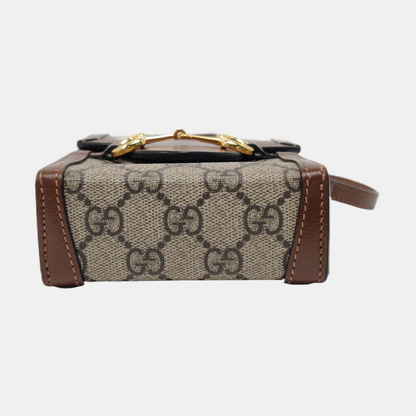 Authenticated pre-owned  Horsebit 1955 Mini Coated Canvas Beige - Shoulder Bag at Looply