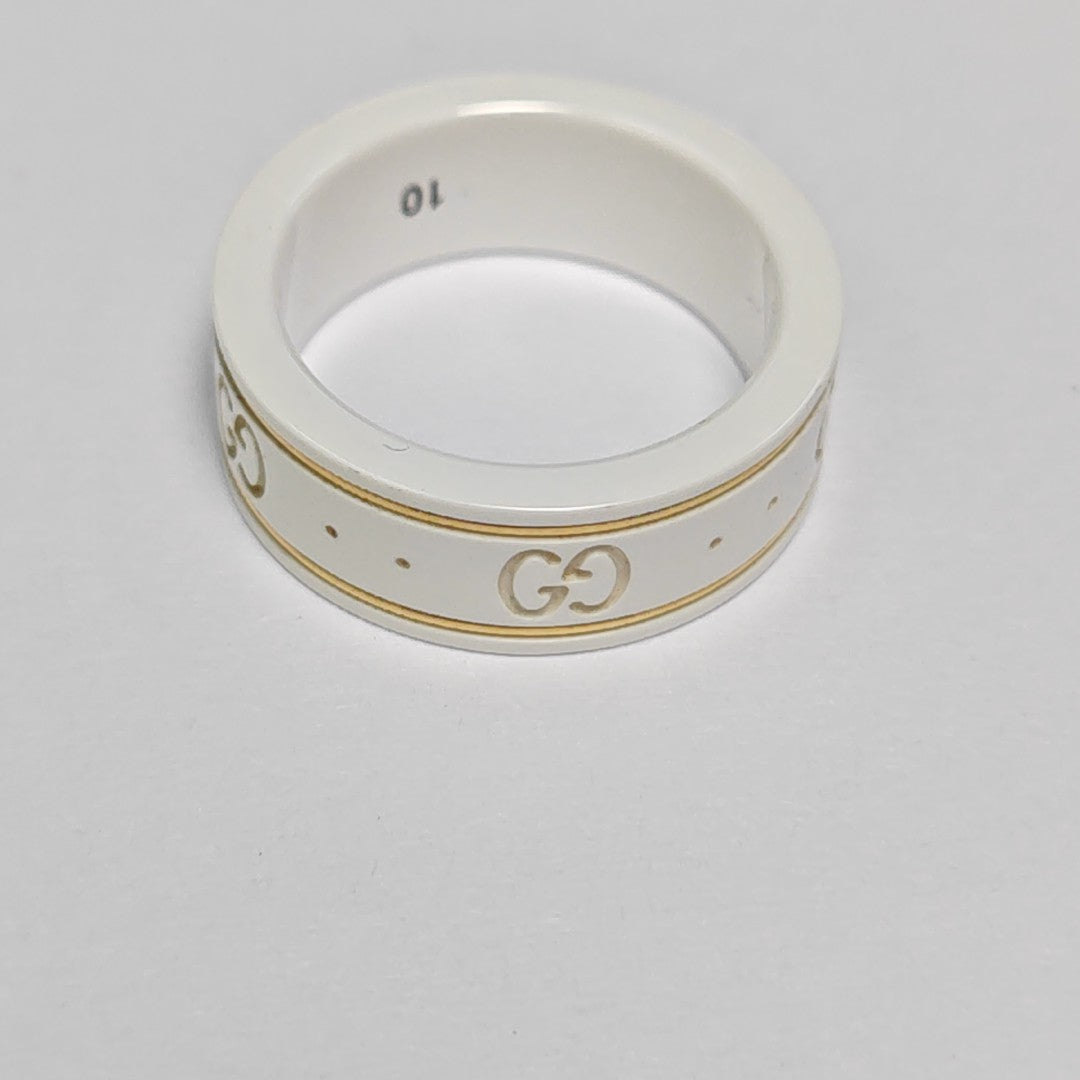 Icon 18k Gold White Ring HK 10