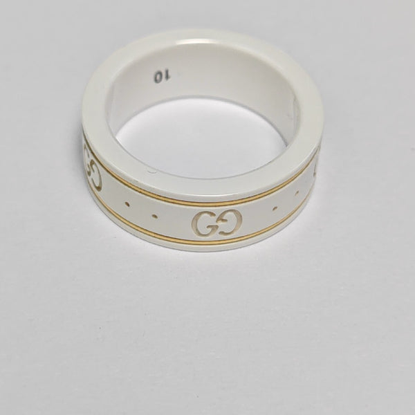 Icon 18k Gold White Ring HK 10