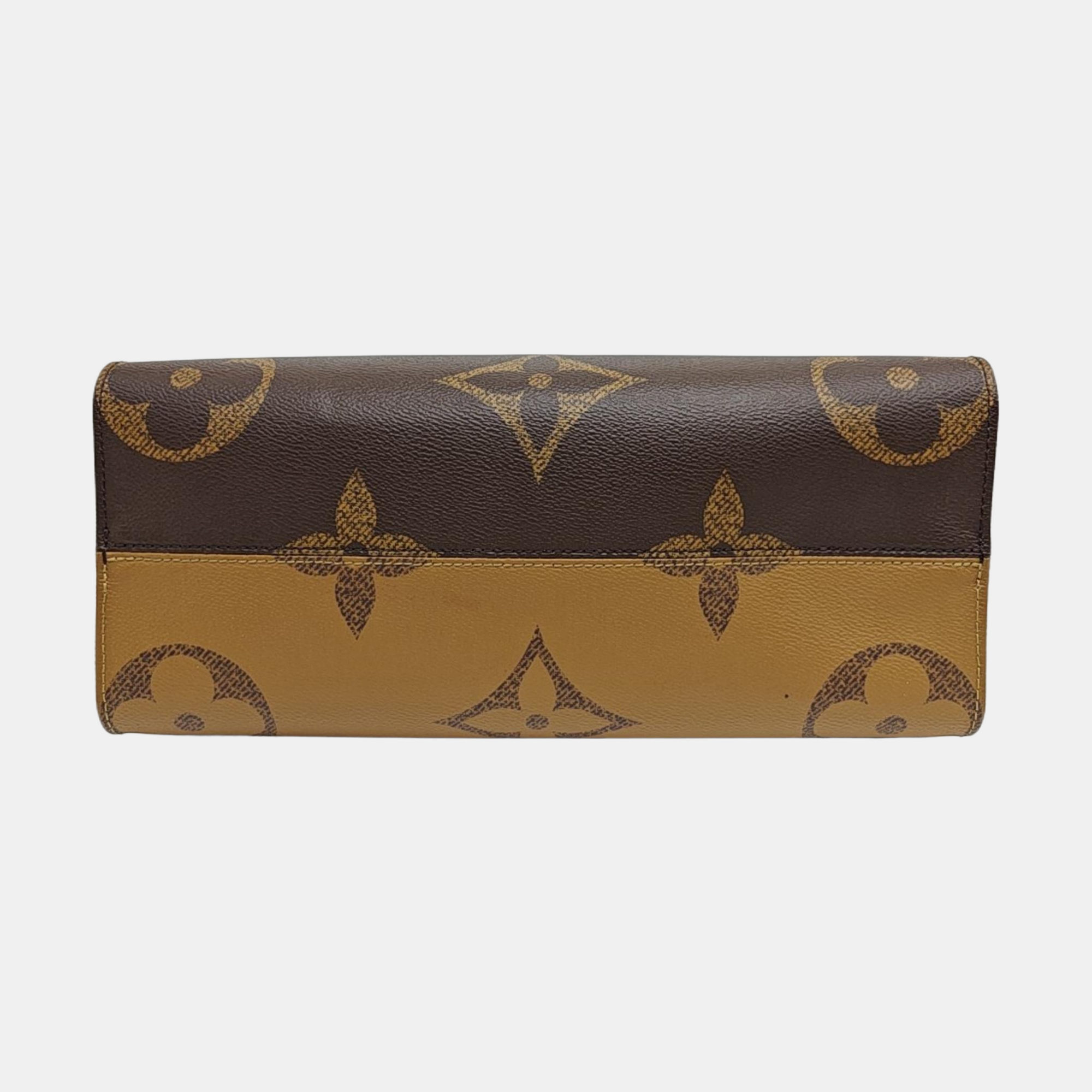 Authenticated pre-owned  ONTHEGO MM Monogram Coated Canvas Brown - Tote Bag at Looply
