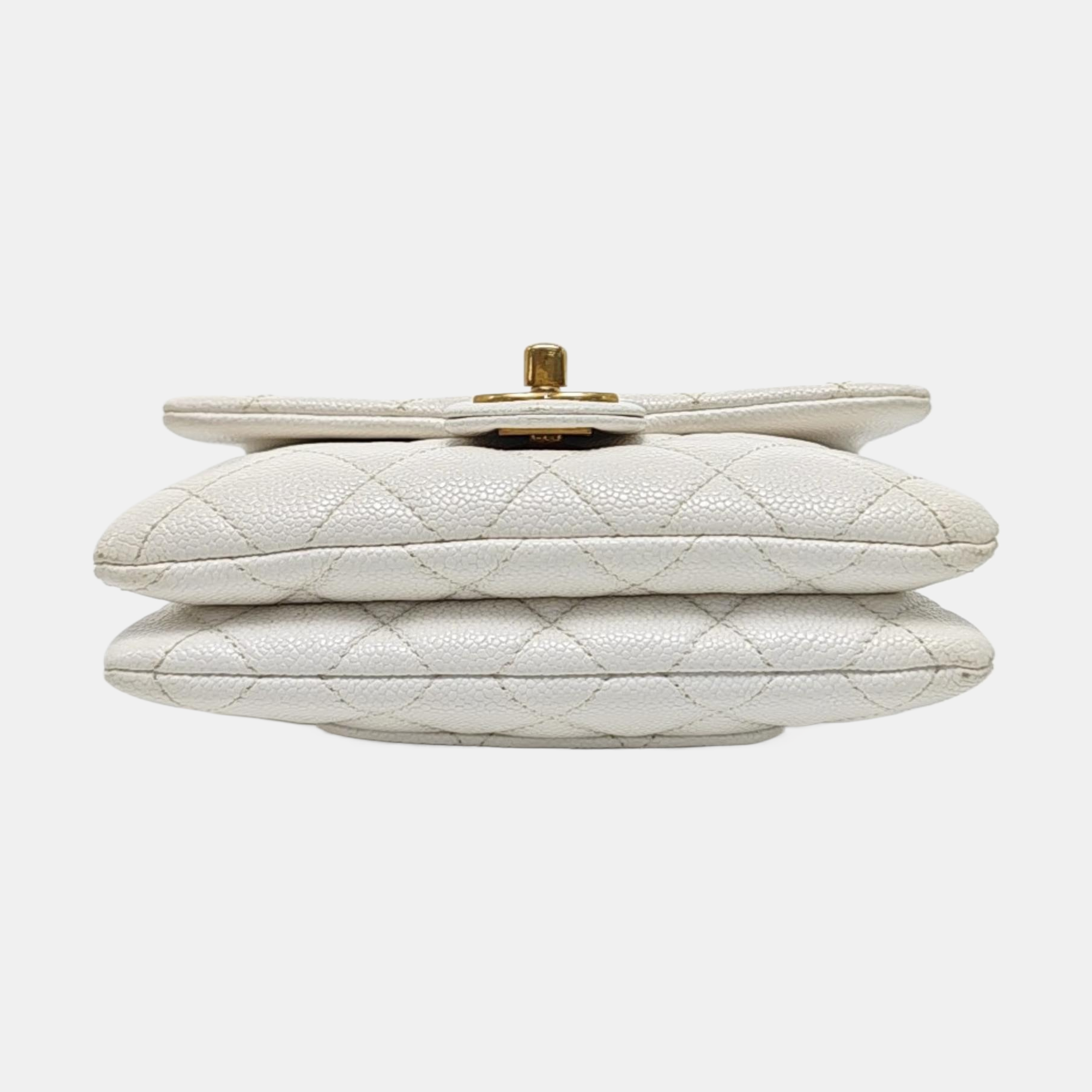 Quilted Grained Calfskin White