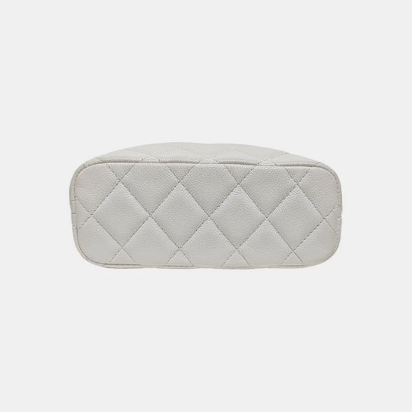 Quilted Grained Calfskin White