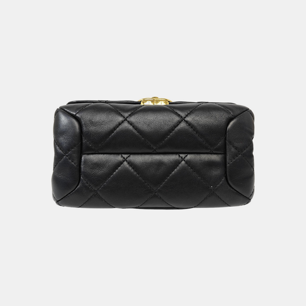 CHAIN INFINITY TOP HANDLE Mini Quilted Lambskin Black