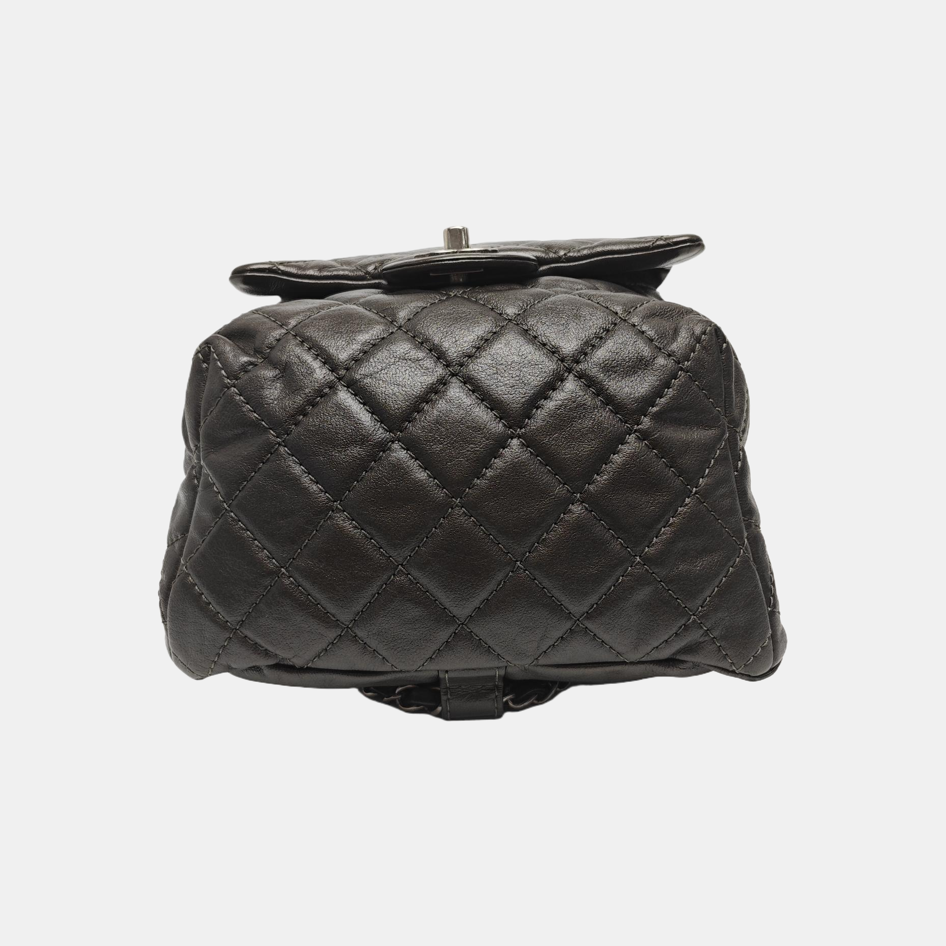 Quilted Calfskin Backpack Gray