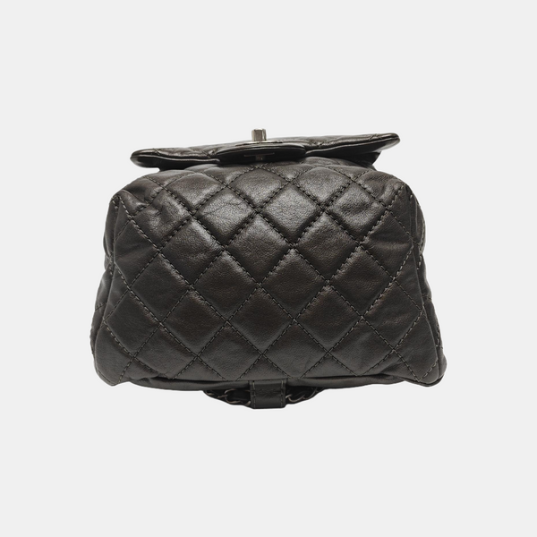 Quilted Calfskin Backpack Gray