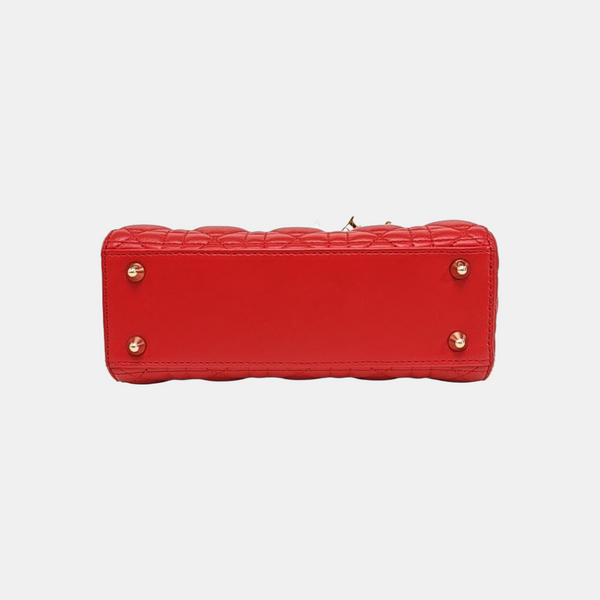 Lady Dior Small Cannage Lambskin Red