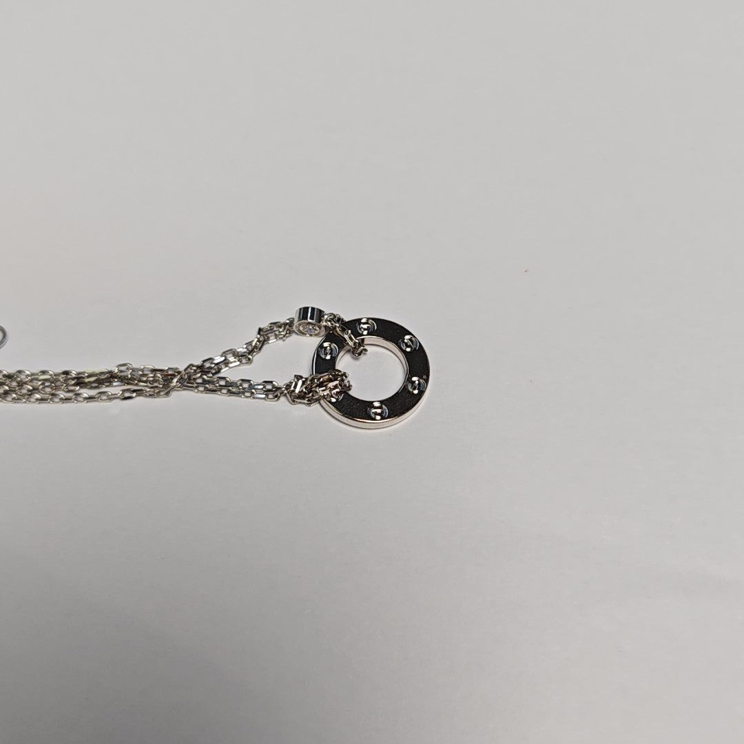 LOVE 18k White Gold Silver Necklace