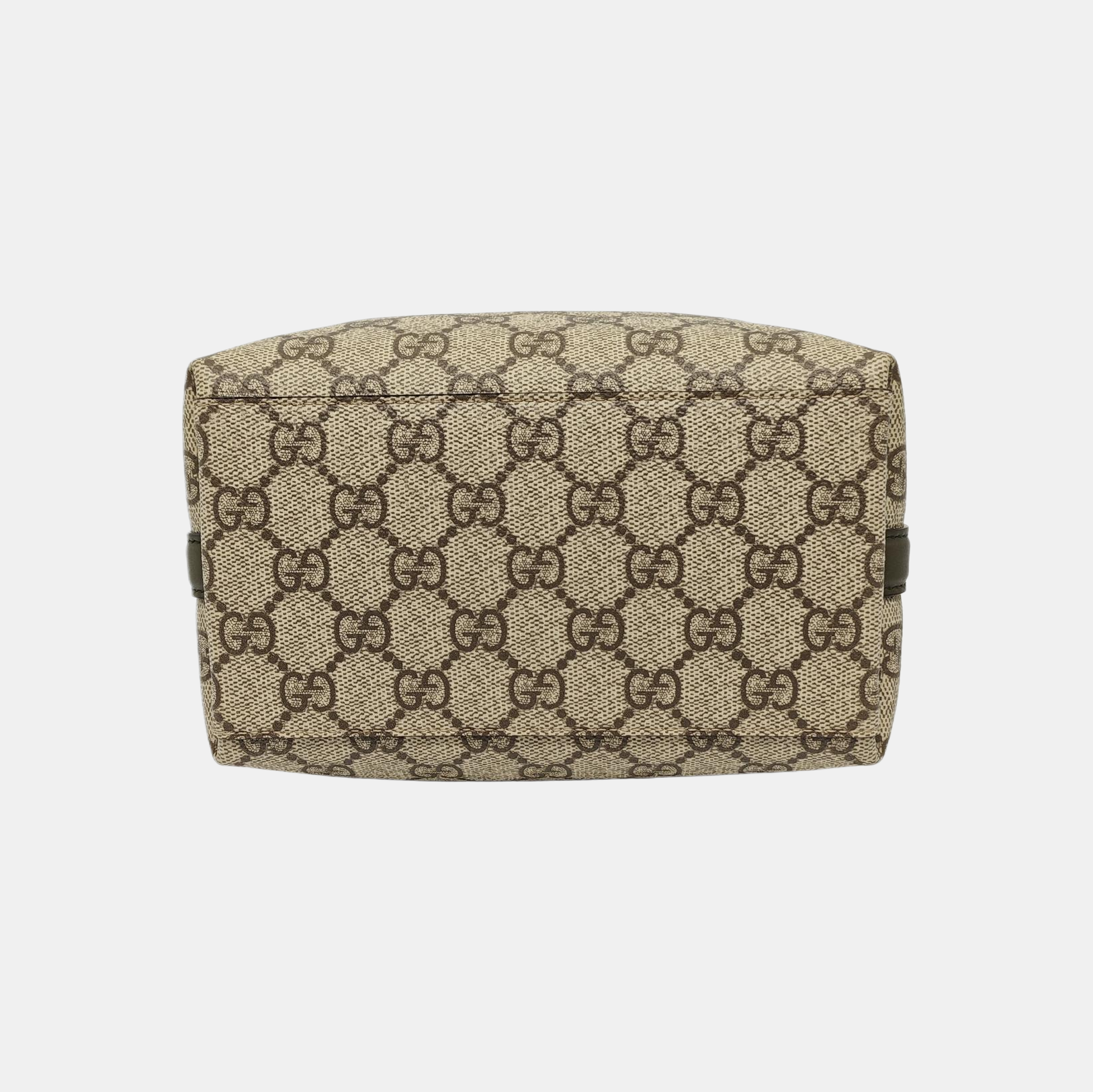 GG Emblem Small Monogram Coated Canvas Beige