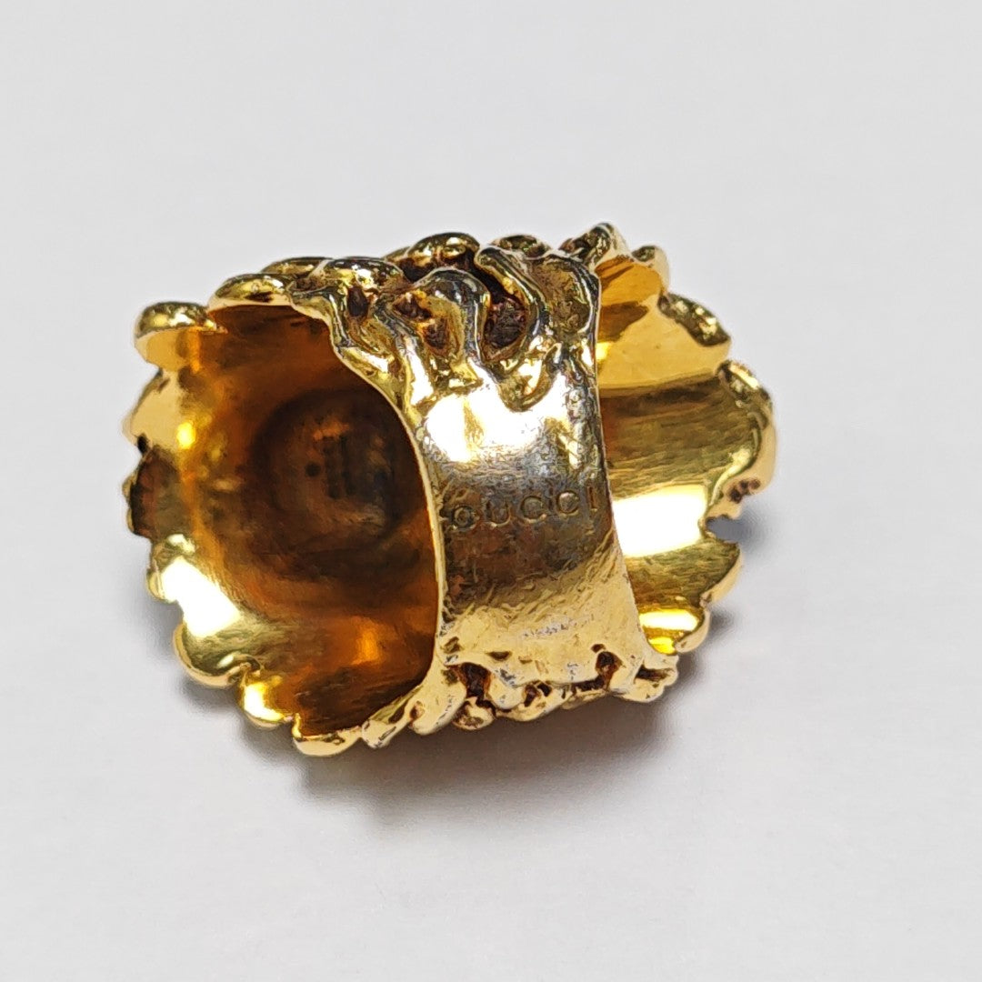 Lion Head Metal Gold Ring HK 13