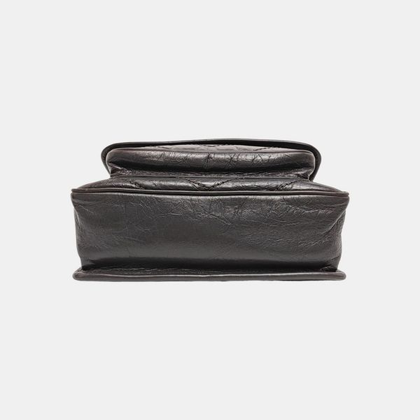 NIKI Small Chevron Calfskin Gray