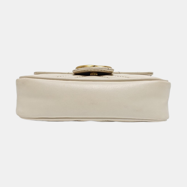 GG Marmont Mini Quilted Calfskin White