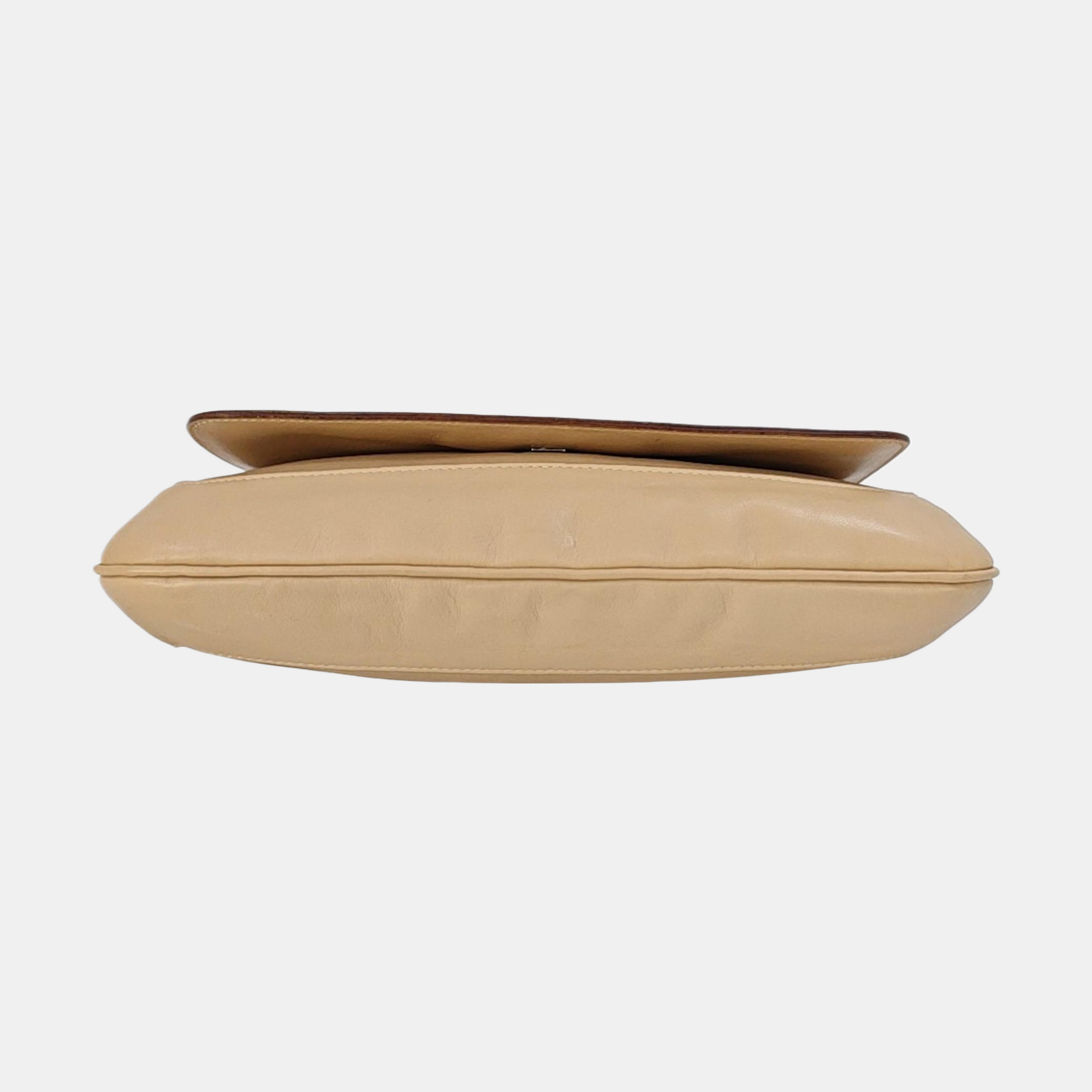 Calfskin Shoulder Bag Beige