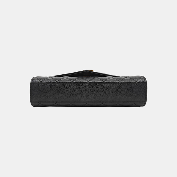 ENVELOPE Small Chevron Calfskin Black