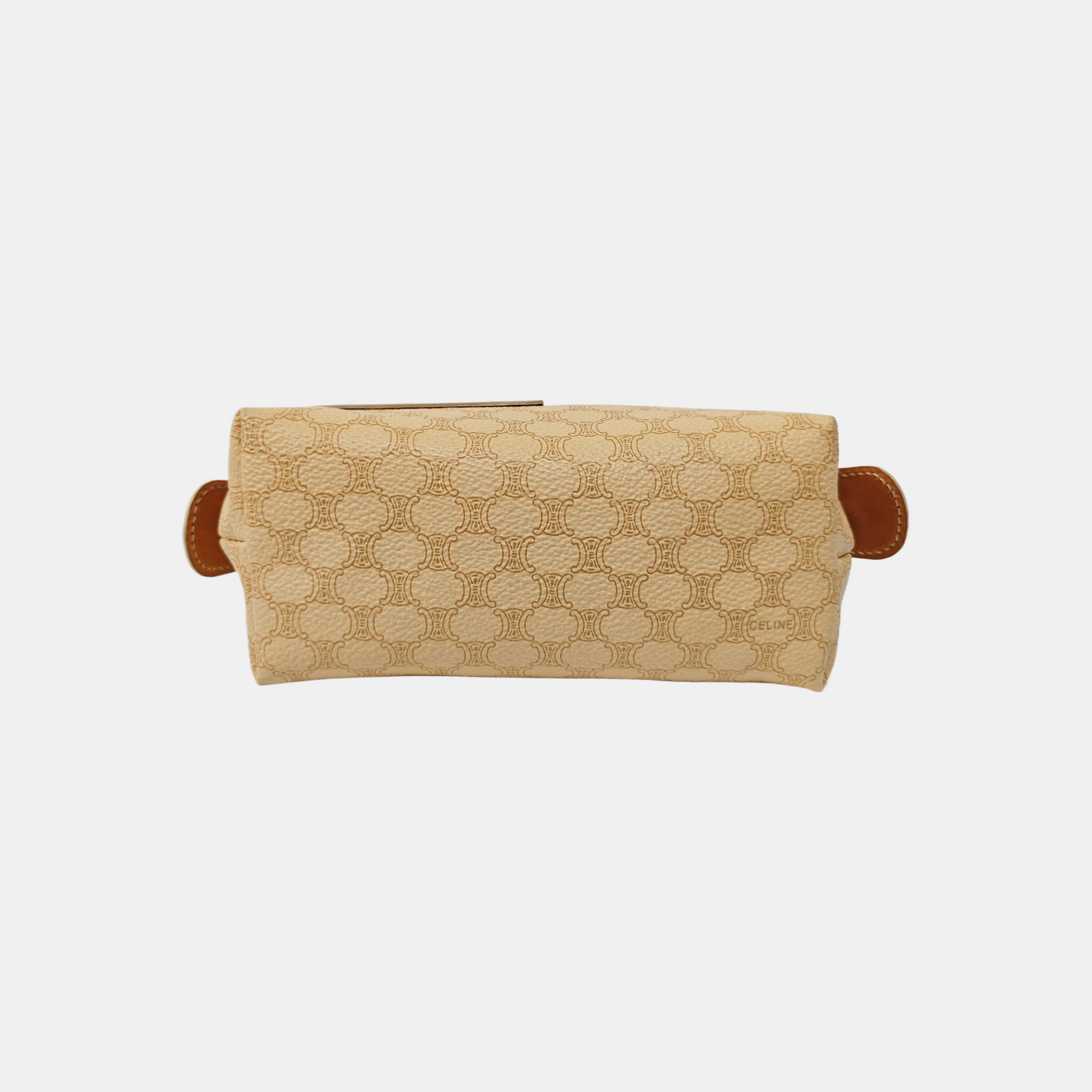 Coated Canvas Clutch Brown