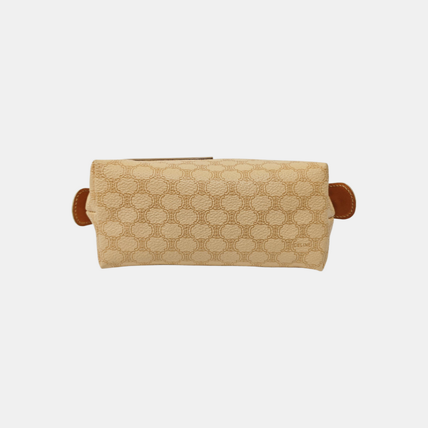 Coated Canvas Clutch Brown