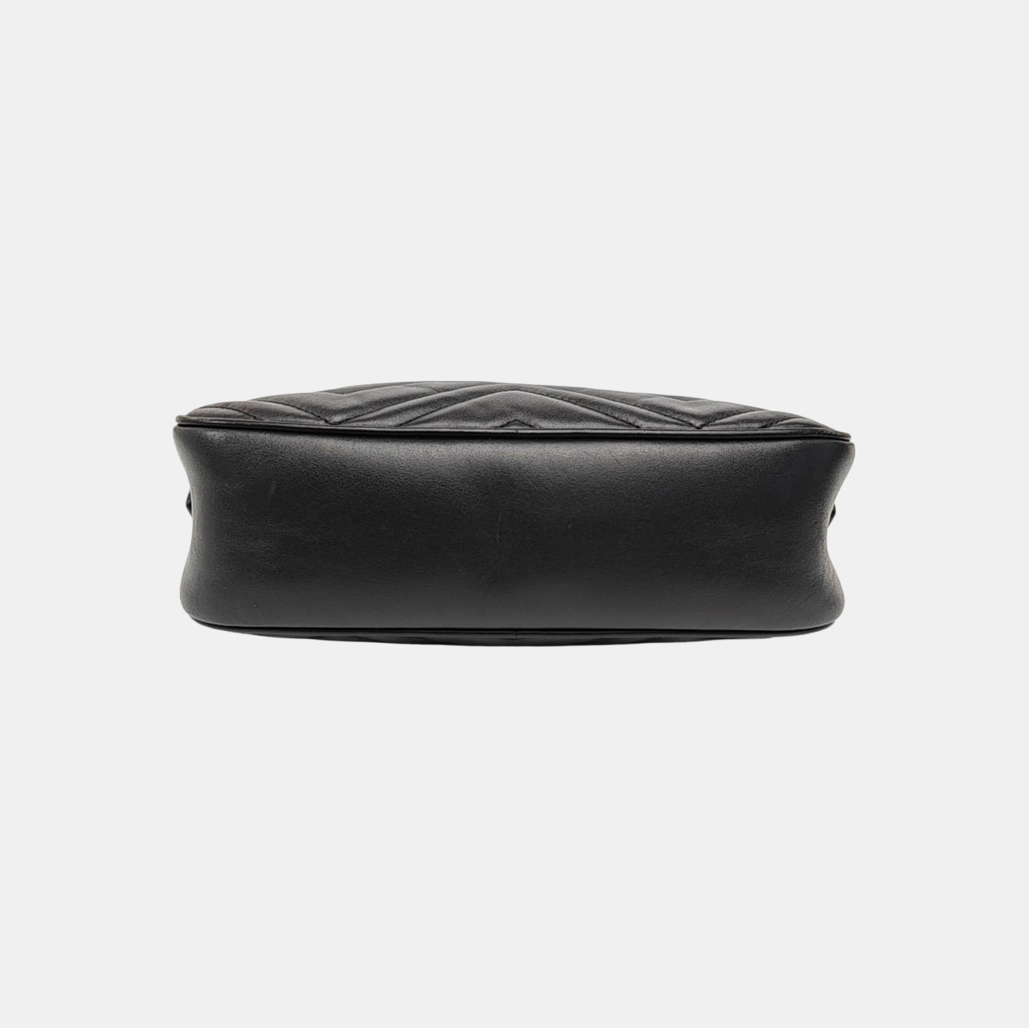 GG Marmont Small Quilted Calfskin Black