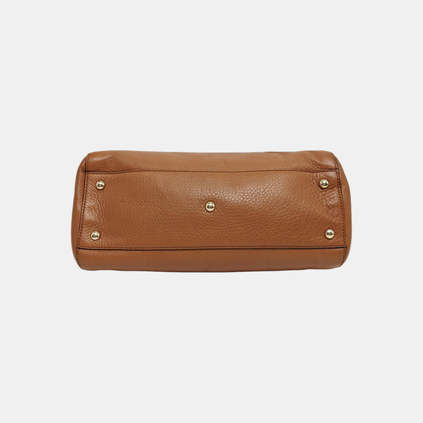 Calfskin Top Handle Bag Brown