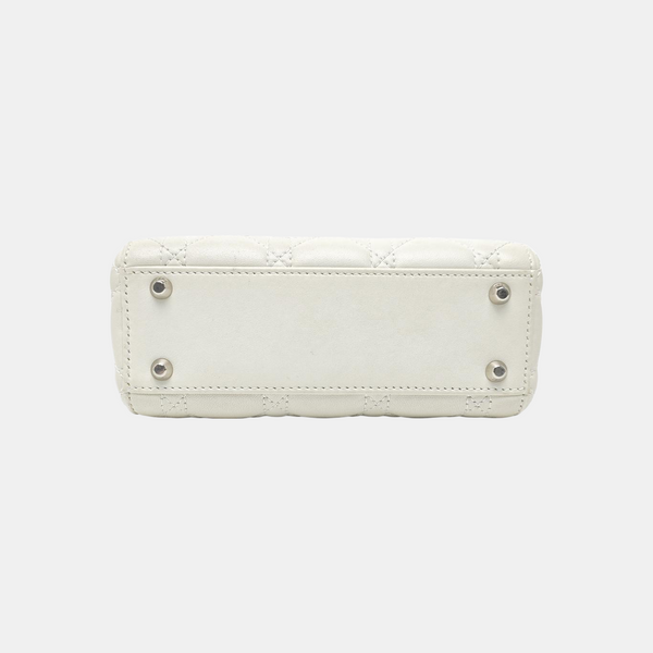 Lady Dior Mini Cannage Lambskin White