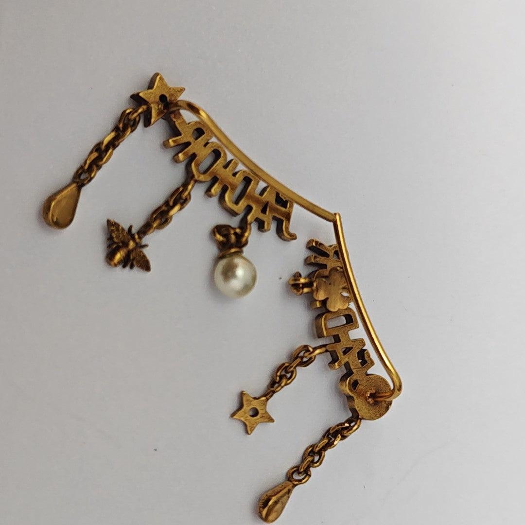 J'adior Metal Gold Stud Earrings