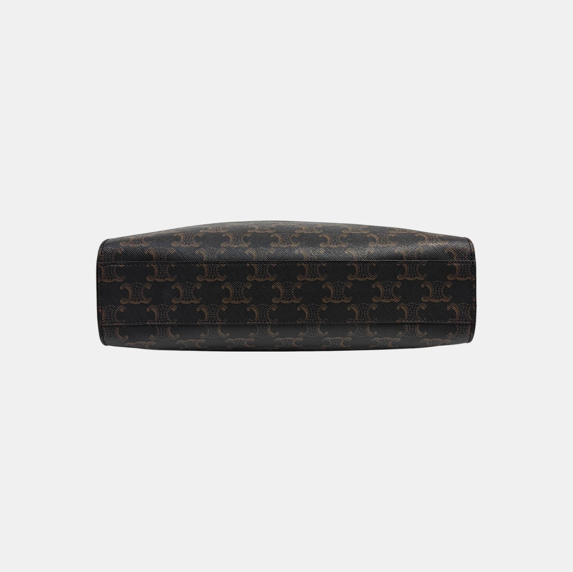 CABAS CELINE Small Coated Canvas Brown