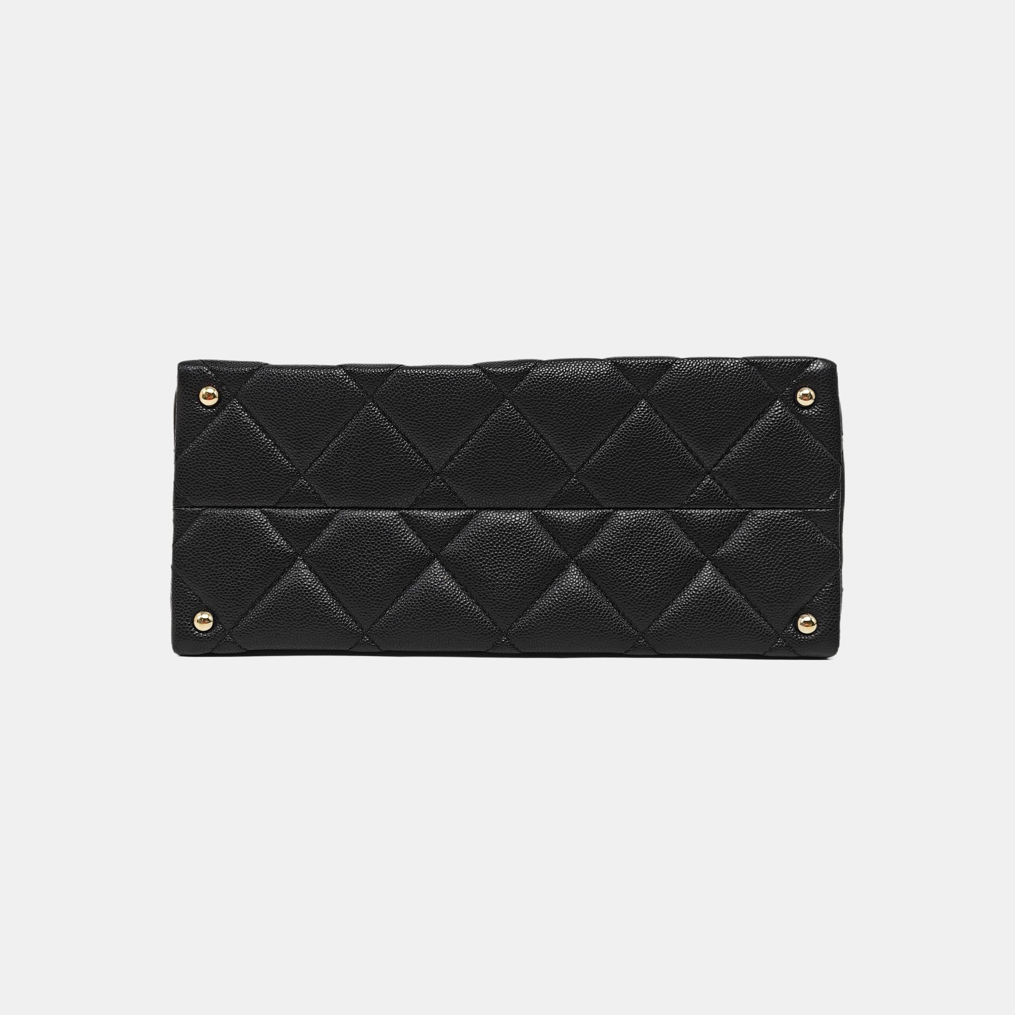 CLASSIC FLAP Small Quilted Grained Calfskin Black