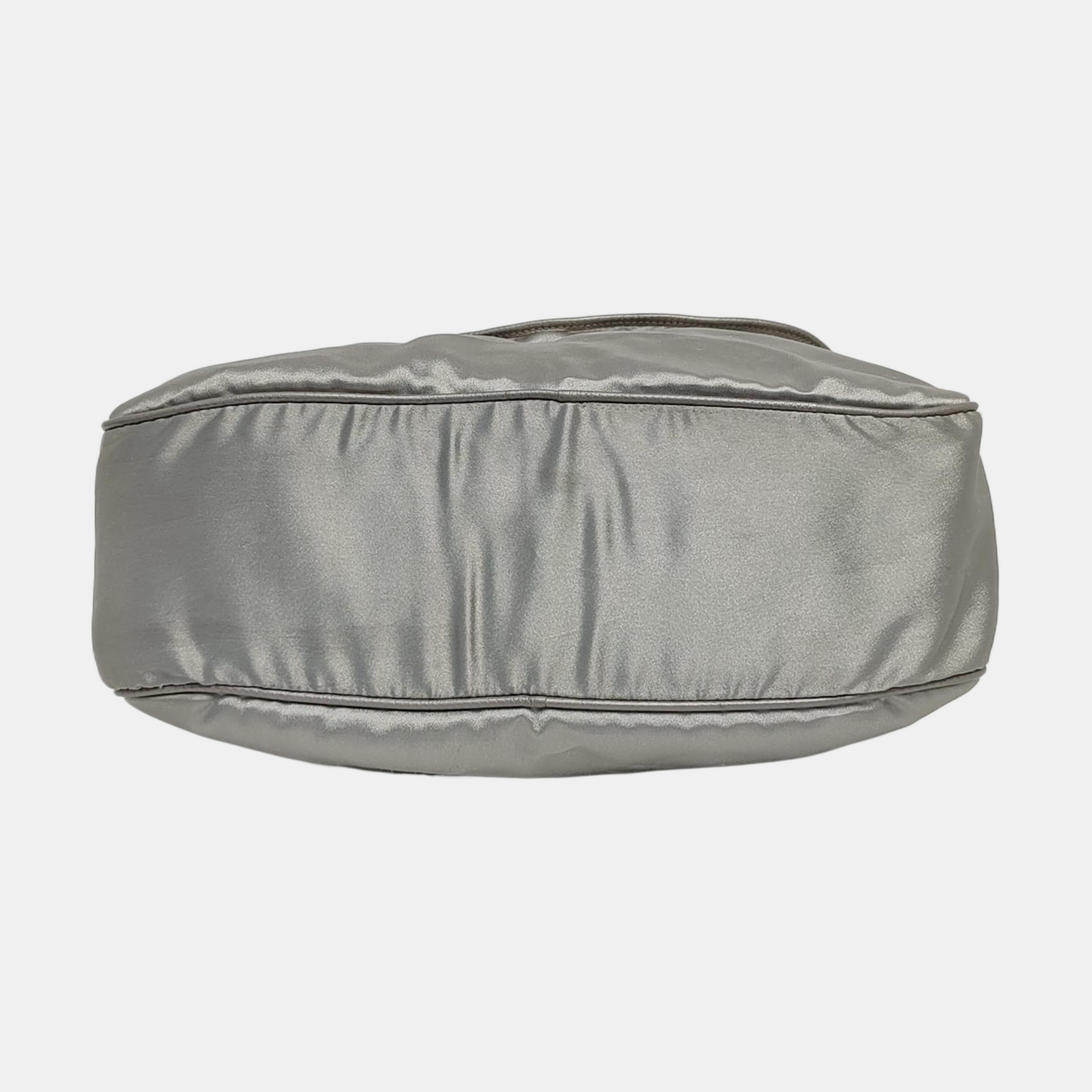 Nylon Shoulder Bag Silver