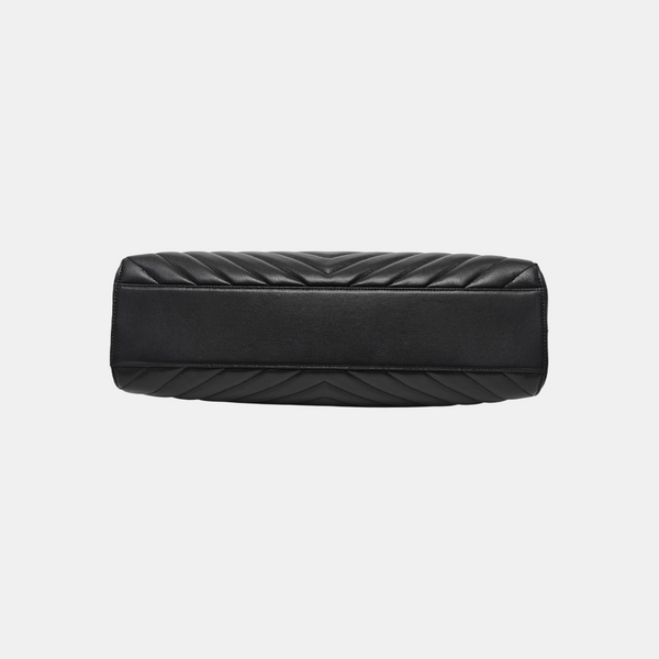 TRIBECA Chevron Calfskin Black