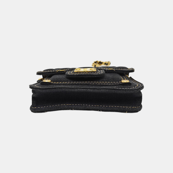 Authenticated pre-owned  CLASSIC FLAP Quilted Denim Black - Shoulder Bag at Looply
