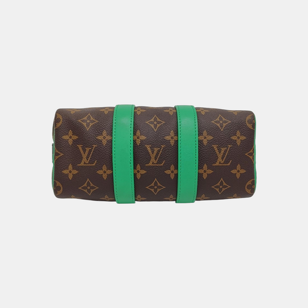 KEEPALL 25 Monogram Coated Canvas Brown