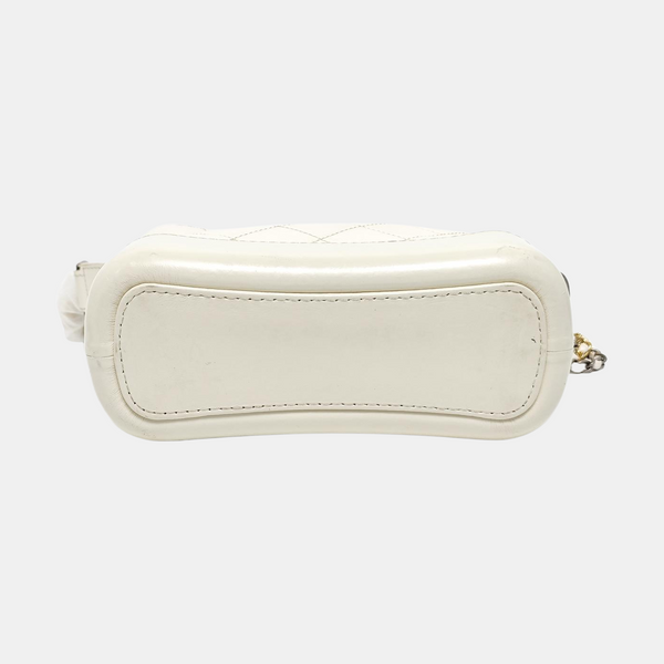 Authenticated pre-owned  GABRIELLE Small Quilted Calfskin White - Shoulder Bag at Looply