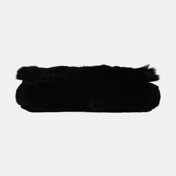 Rabbit Fur Shoulder Bag Black