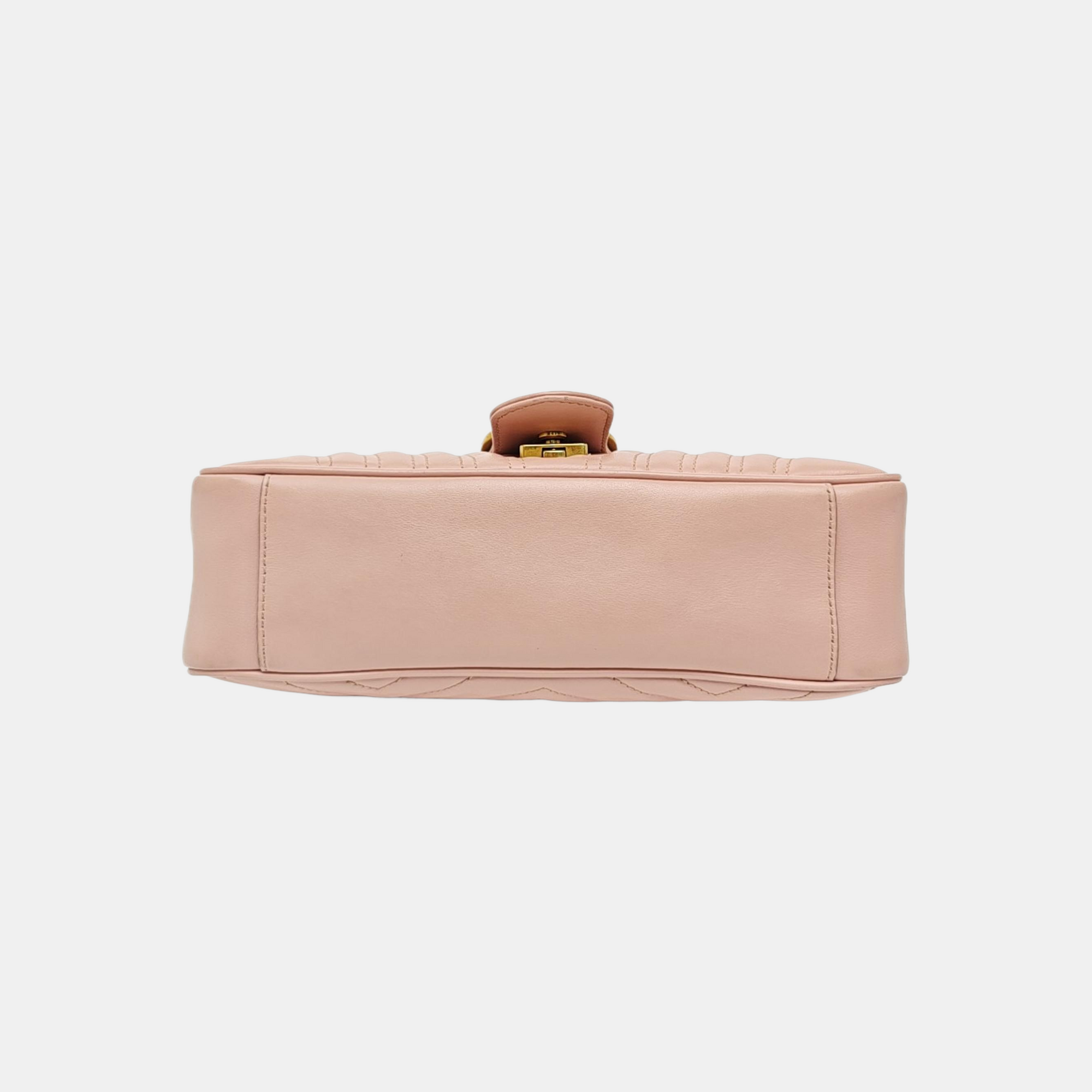 GG Marmont Medium Quilted Calfskin Pink