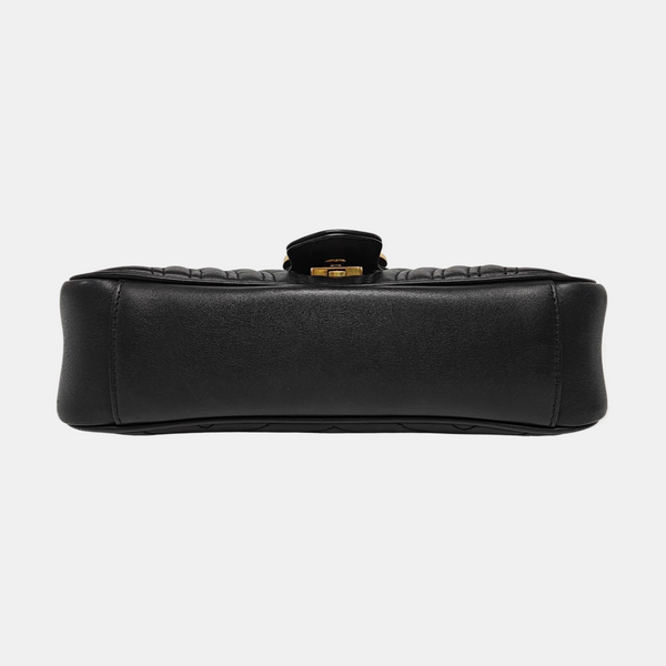GG Marmont Medium Quilted Calfskin Black