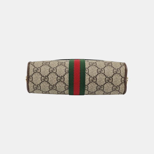 Ophidia Small Monogram Coated Canvas Beige