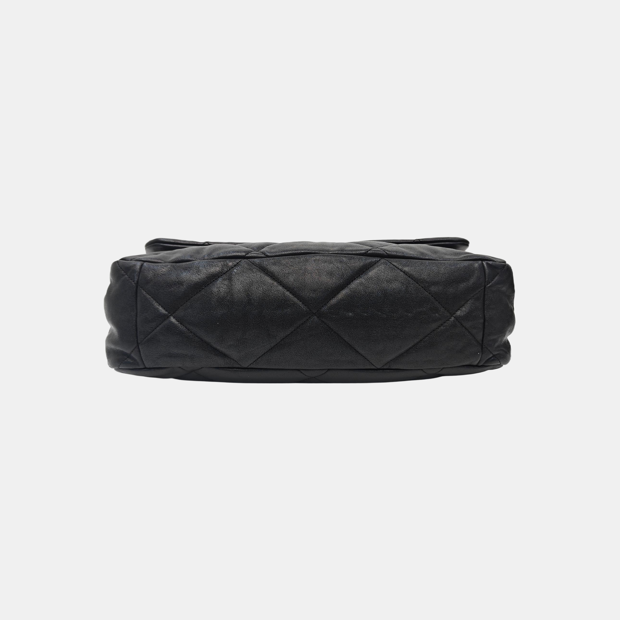 CHANEL 19 Maxi Quilted Lambskin Black