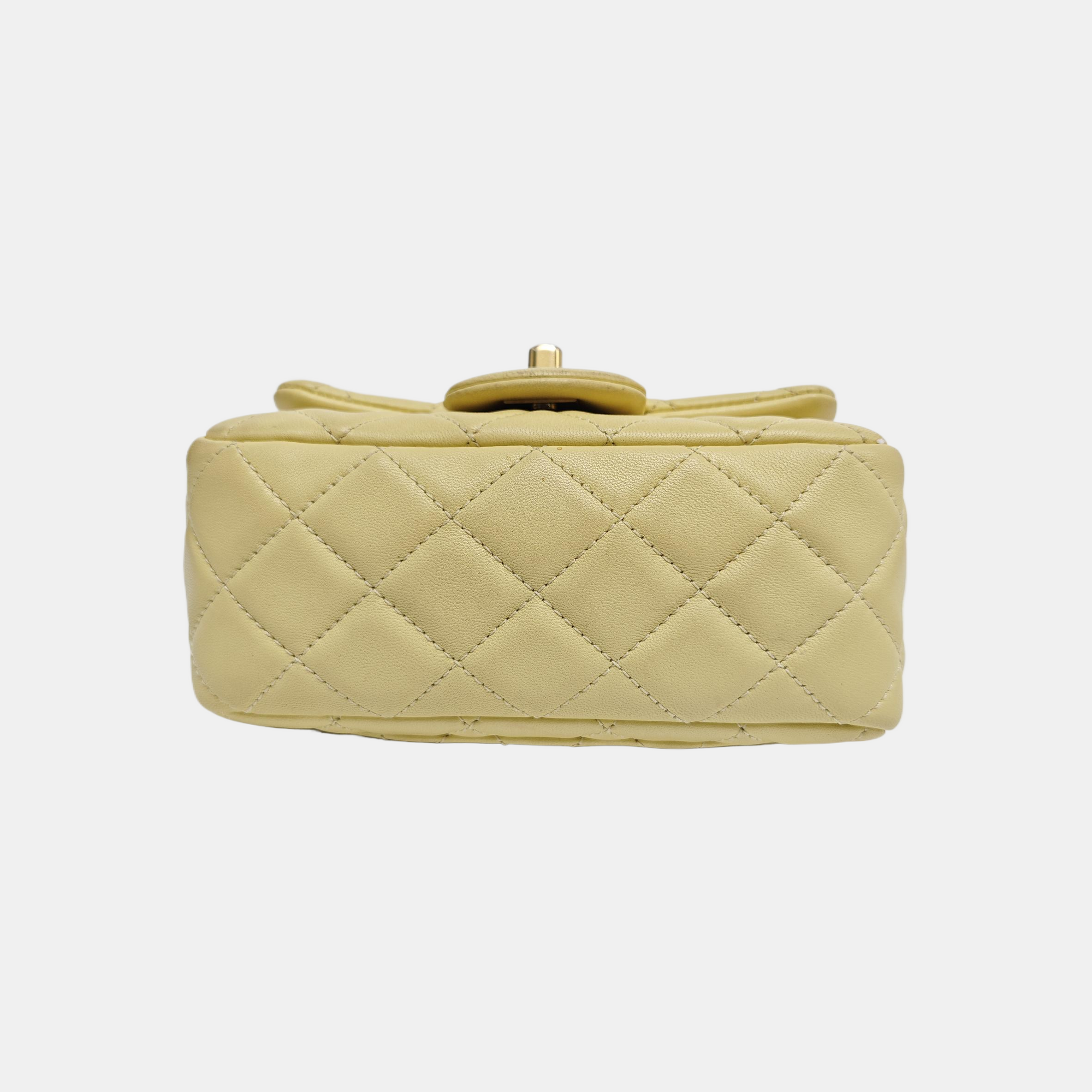 CLASSIC FLAP Mini Quilted Lambskin Yellow