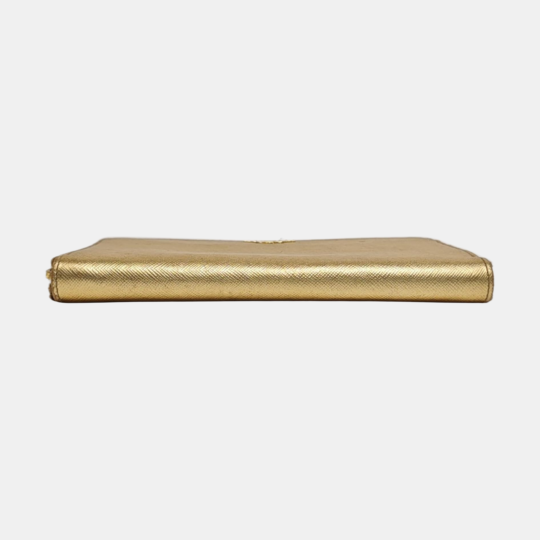 Saffiano Calfskin Wallet Gold