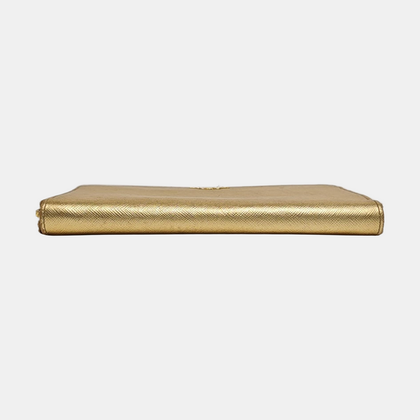 Saffiano Calfskin Wallet Gold