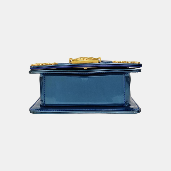 BOY CHANEL Quilted Patent Leather Blue