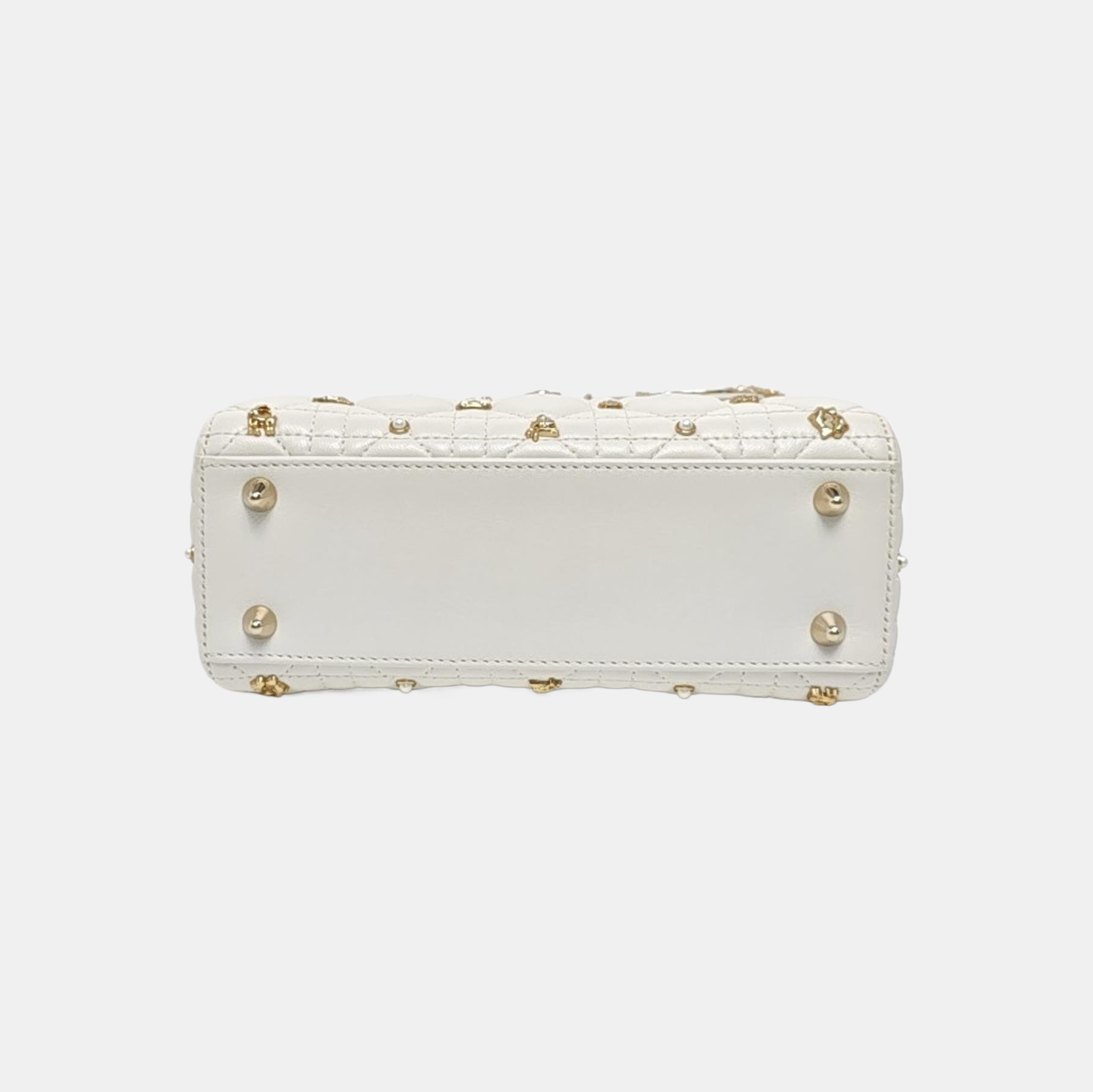 Lady Dior Small Cannage Calfskin White