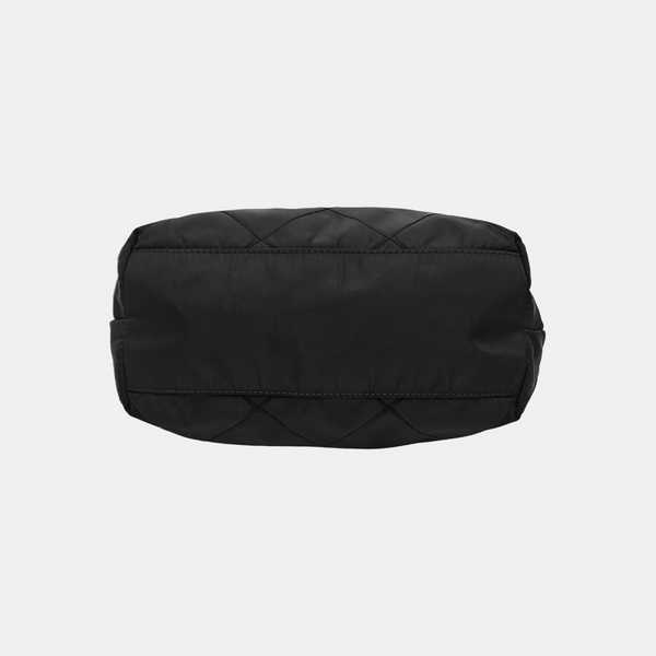 Quilted Nylon Shoulder Bag Black
